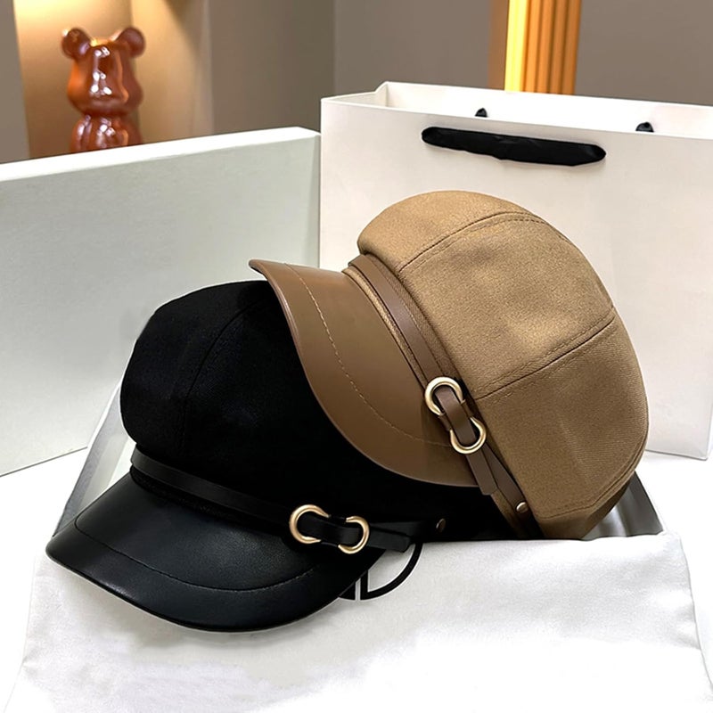 Busnos Newsboy Hats for Women and Men Beret Women's Hats & Caps Fall and Winter Womens Hat y2k Hat Women's Octagonal Cap - Image 5